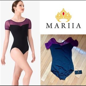 Mariia “Vana” cap-sleeve mesh leotard